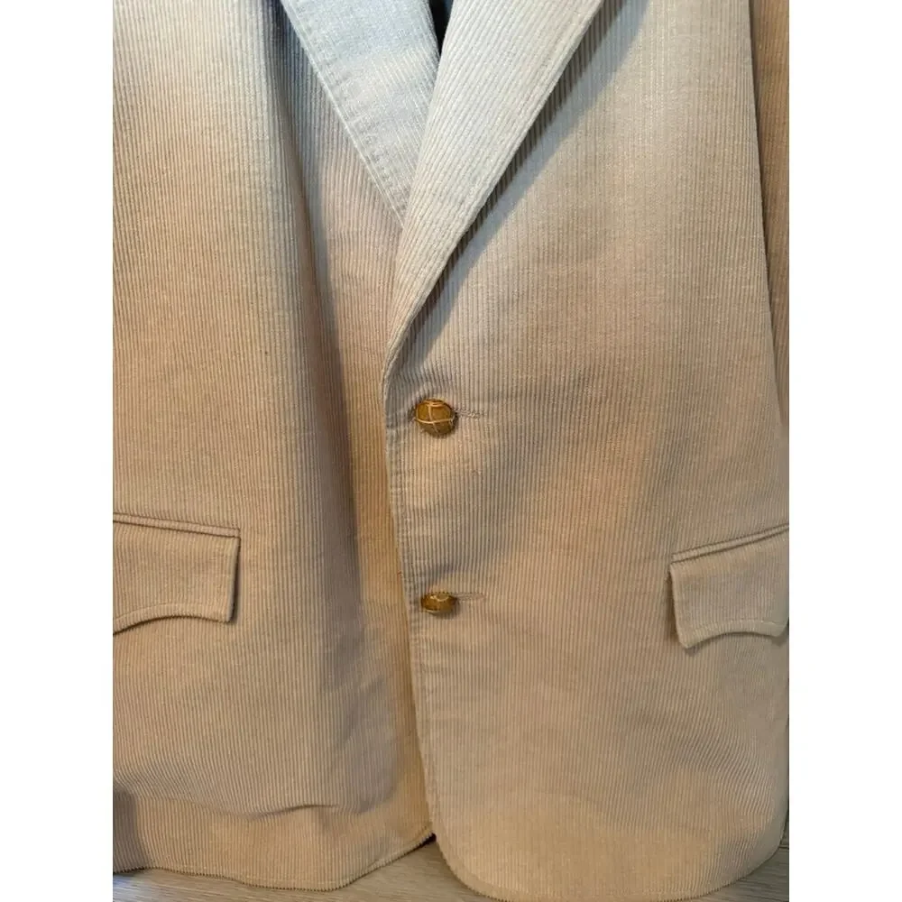 Vintage Pioneer Wear Tan Corduroy Western Blazer | USA Ranch Jacket ✨